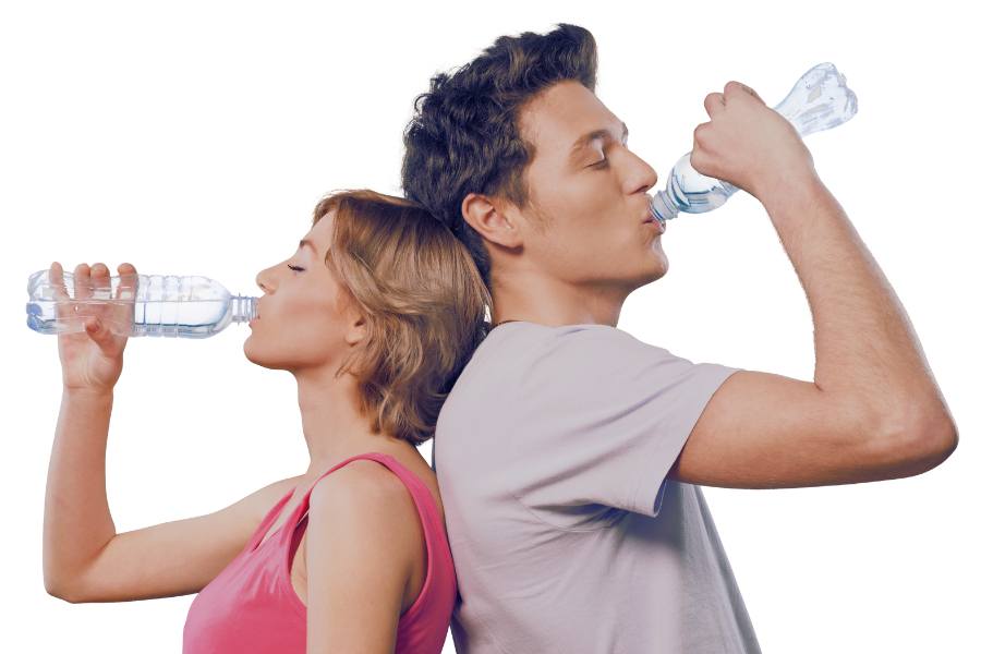 A couple drinking SobrWater bottled water from SOBRLIFE.com