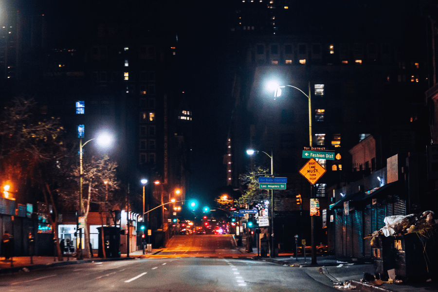 Contingency management in California concept pic shows skid row in Los Angeles