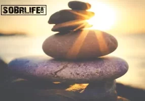 Emotional sobriety concept pic shows balanced stones